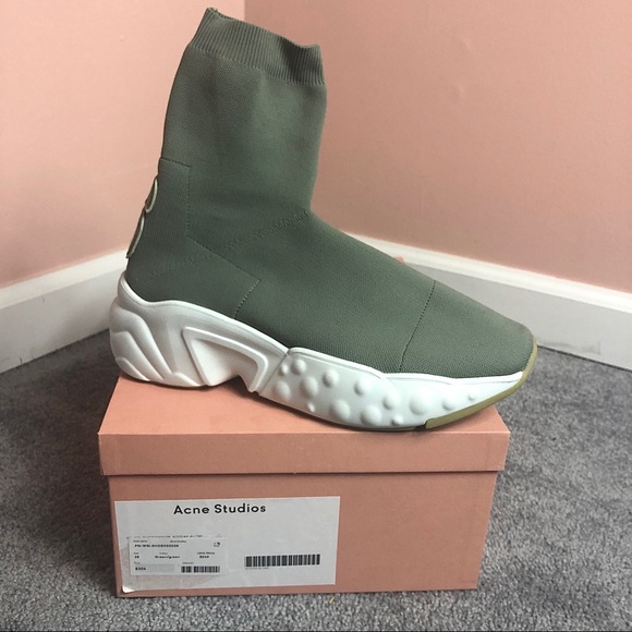 Acne Studios leather-appliquéd high-top sneakers - Picture 3 of 5